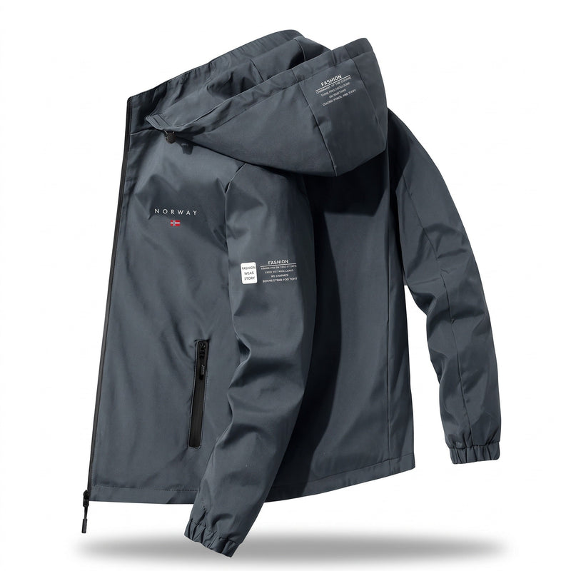 Windproof Hiking Jacket with Nordic Print, Unisex - product view 6 | Buffalo Gears
