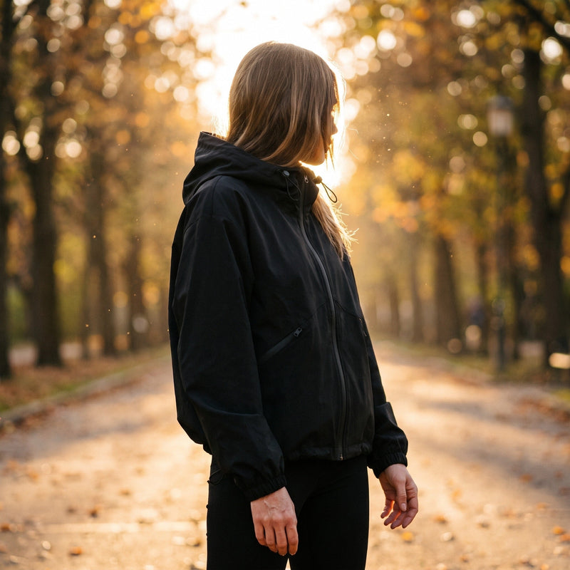 Windproof Jacket for Women with Drawcord Hood - product view 2 | Buffalo Gears