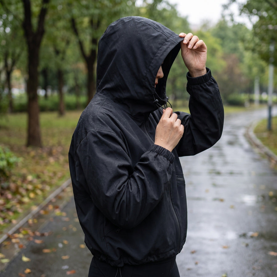 Windproof Jacket for Women with Drawcord Hood - product view 4 | Buffalo Gears