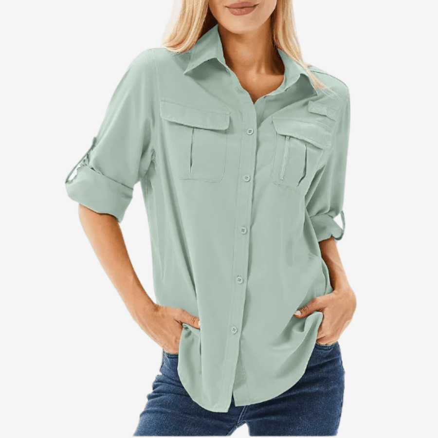 Women's Breathable Long-Sleeve Trail Shirt with UV Cover - product view 2 | Buffalo Gears