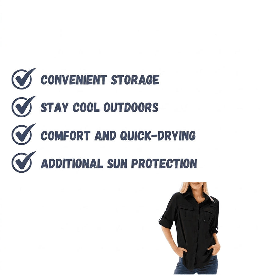 Women's Breathable Long-Sleeve Trail Shirt with UV Cover - product view 6 | Buffalo Gears