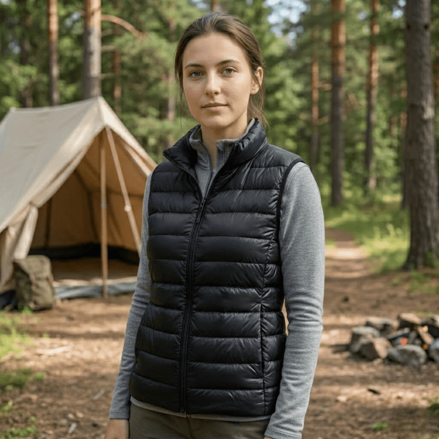 Women's Down-Filled Vest for Packable Outdoor Layering - product view 3 | Buffalo Gears