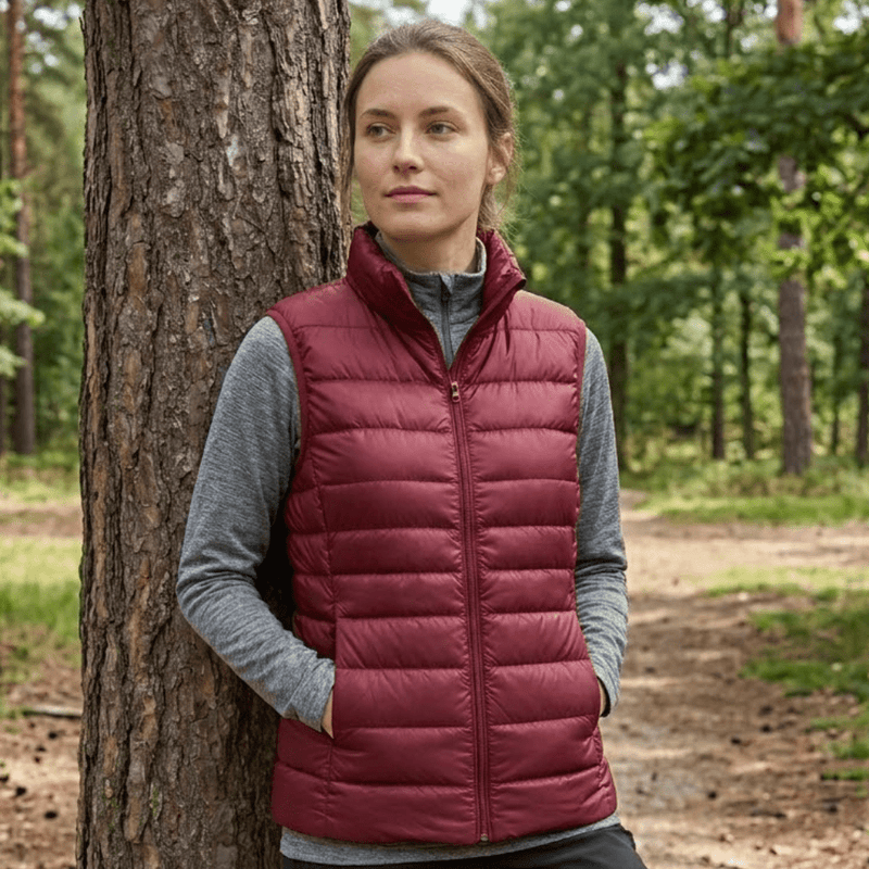 Women's Down-Filled Vest for Packable Outdoor Layering - product view 4 | Buffalo Gears