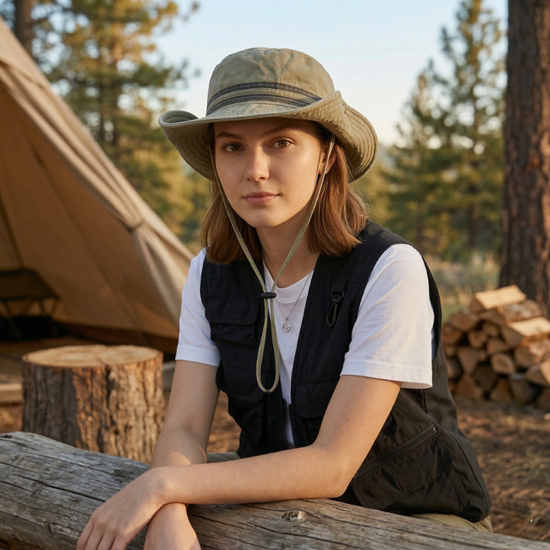 Women's Packable UPF Sun Hat with Mesh Lining - product view 2 | Buffalo Gears