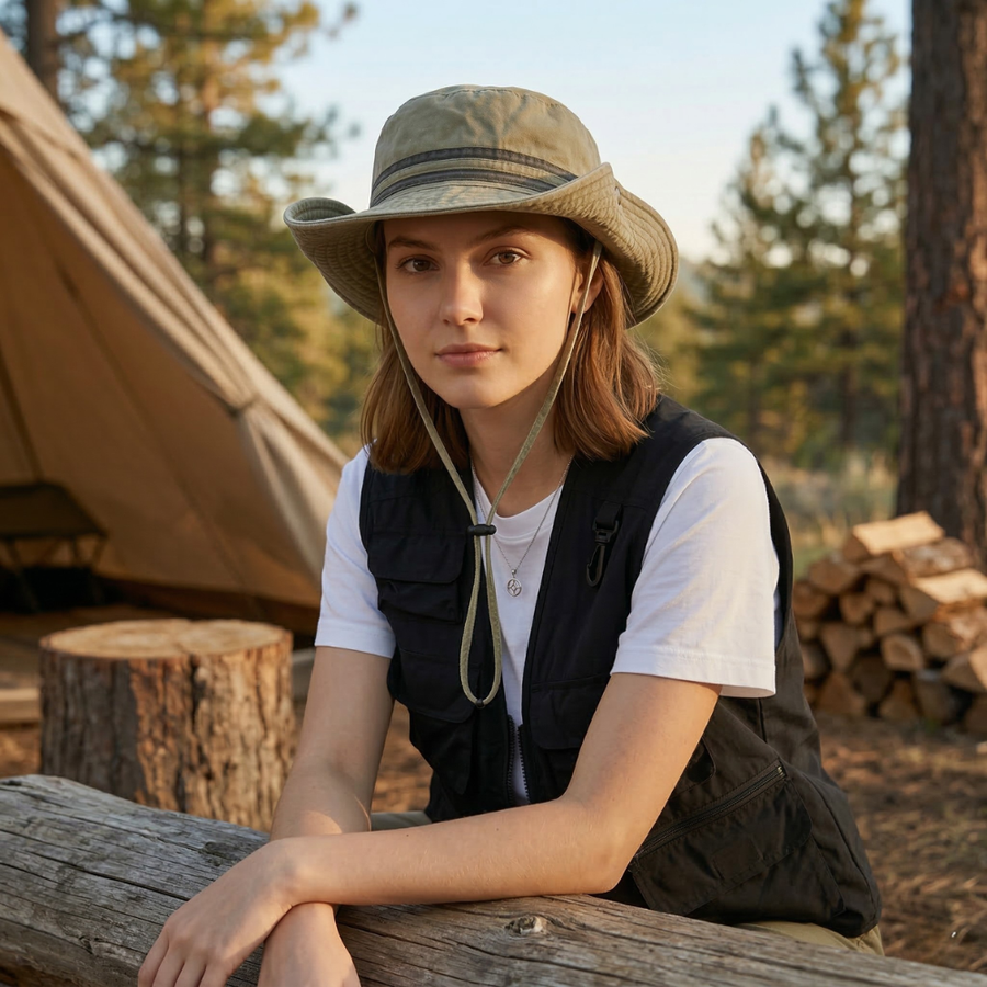 Women's Packable UPF Sun Hat with Mesh Lining - product view 2 | Buffalo Gears