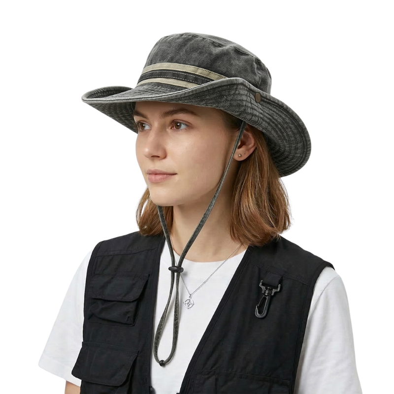 Women's Packable UPF Sun Hat with Mesh Lining - product view 4 | Buffalo Gears