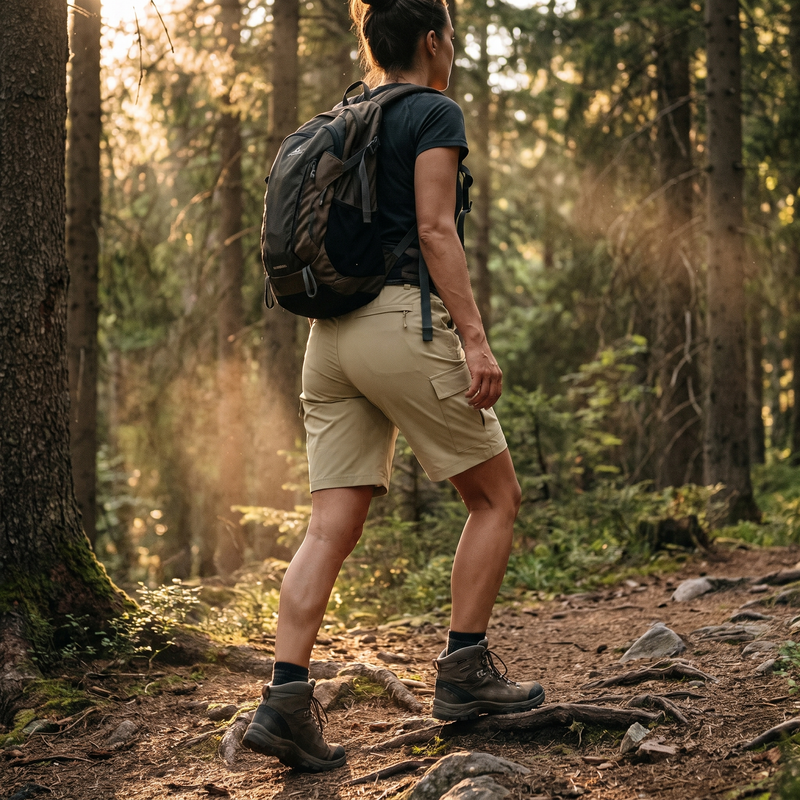 Women's Quick-Dry Cargo Trekking Shorts for the Trail - product view 2 | Buffalo Gears