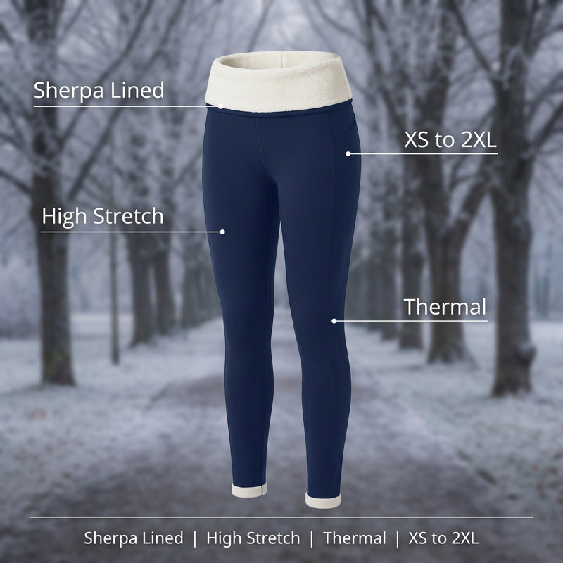 Women's Sherpa Lined Thermal Leggings for Winter Running - product view 2 | Buffalo Gears