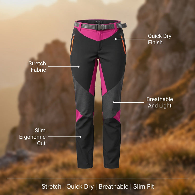 Women's Slim Fit Mountain Trekking Trousers for Summer - product view 2 | Buffalo Gears