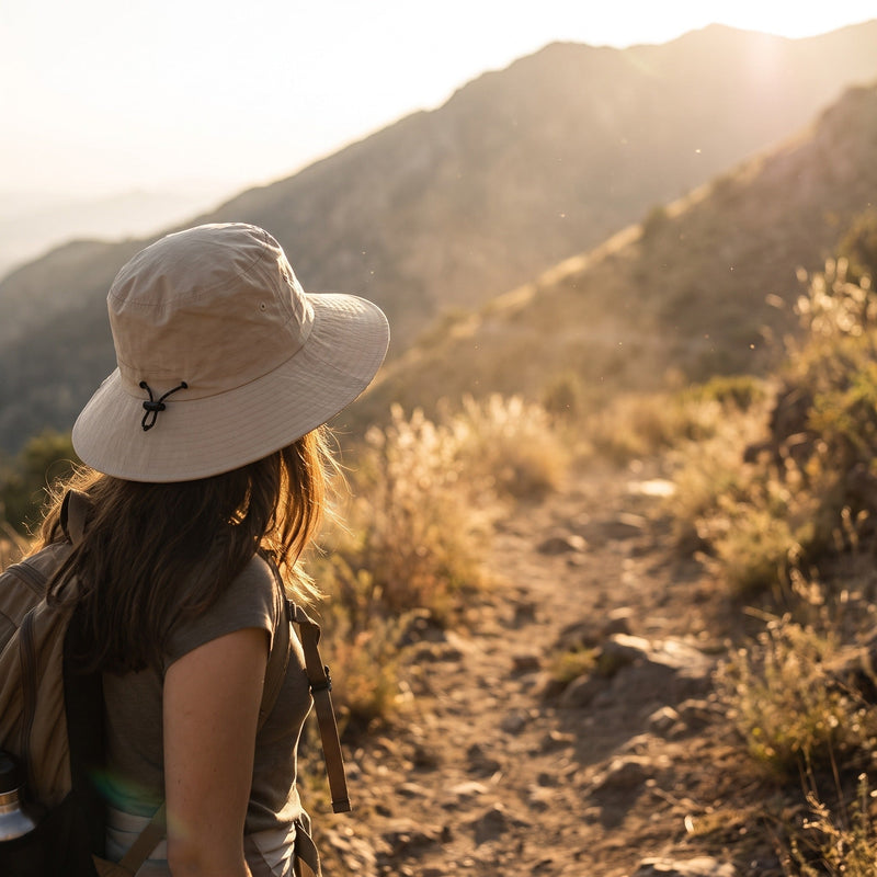 Women's Water-Repellent Wide-Brim Hiking Sun Hat - product view 4 | Buffalo Gears