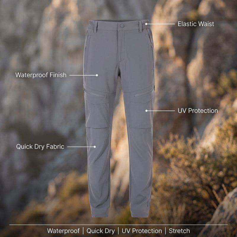Women's Waterproof Trekking Trousers with Elastic Waist - product view 2 | Buffalo Gears