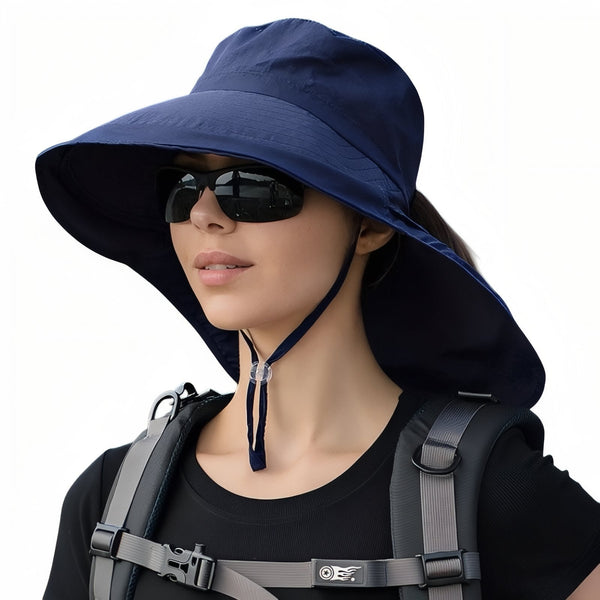 Women's Wide Brim Sun Hat with Neck Protection