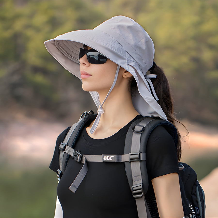 Women's Wide Brim Sun Hat with Neck Protection - product view 10 | Buffalo Gears