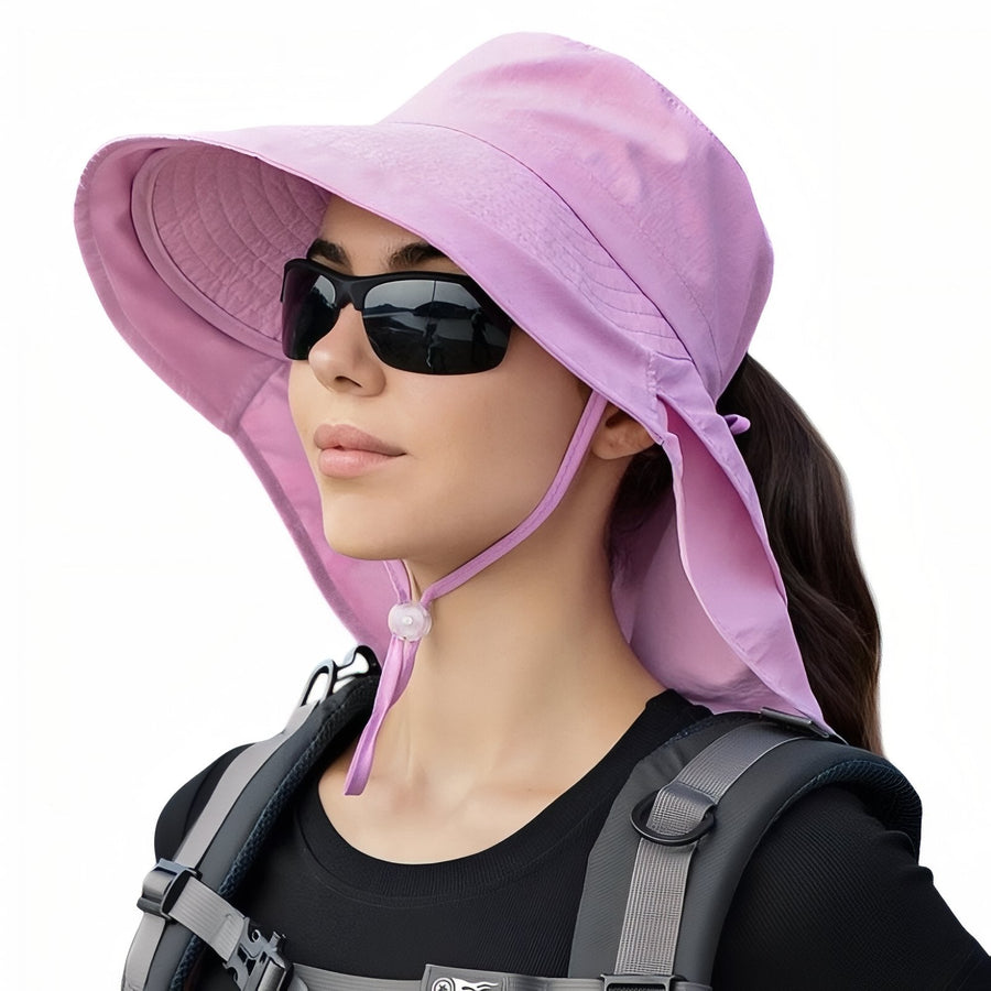Women's Wide Brim Sun Hat with Neck Protection - product view 12 | Buffalo Gears