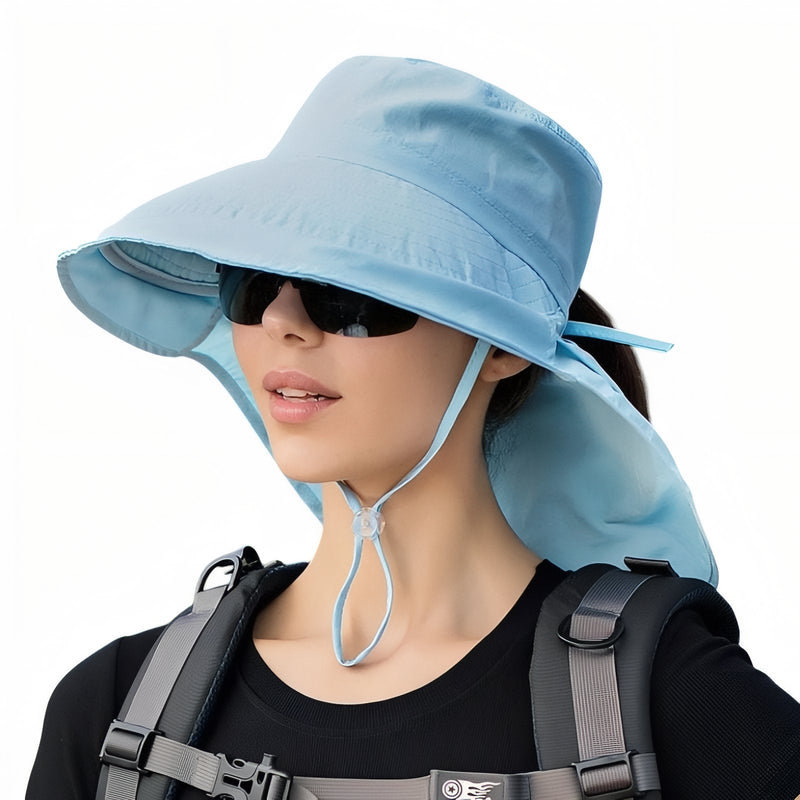Women's Wide Brim Sun Hat with Neck Protection - product view 19 | Buffalo Gears