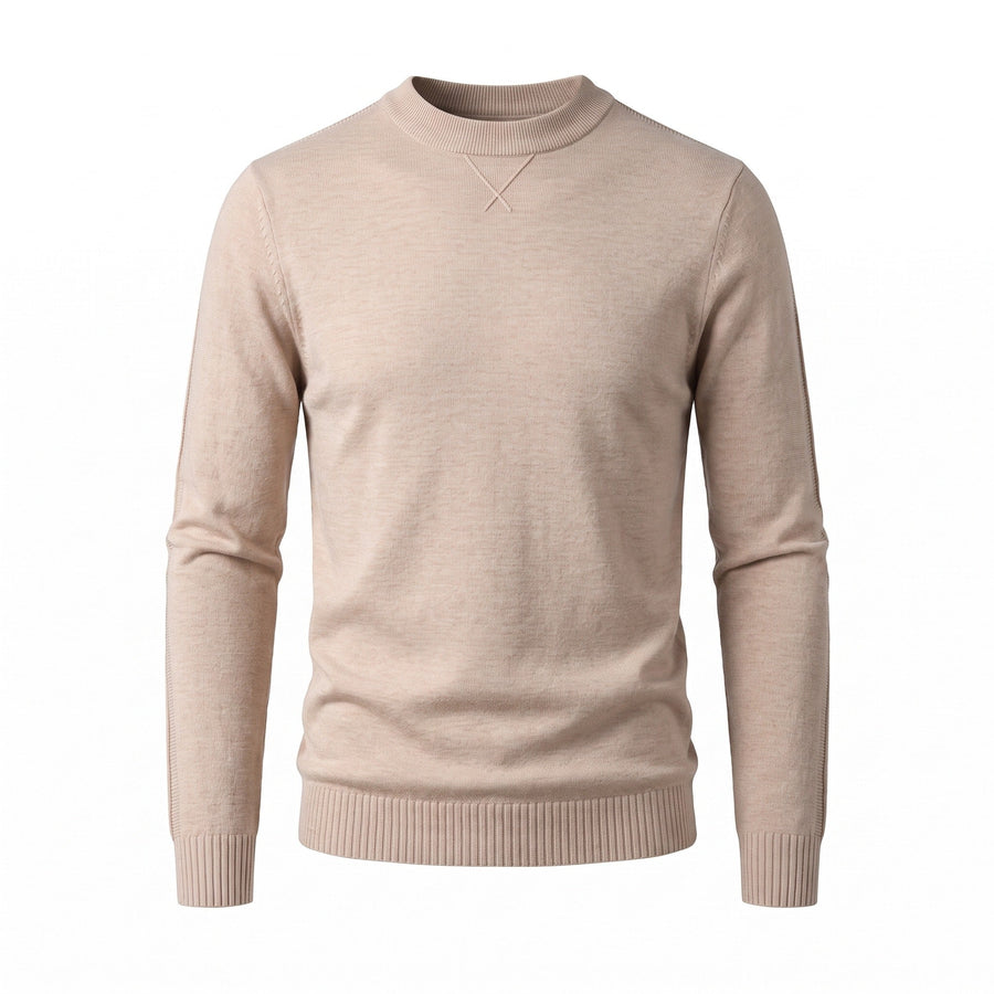 Wool and Cashmere Jumper for Men, Plain Crew Neck - product view 1 | Buffalo Gears
