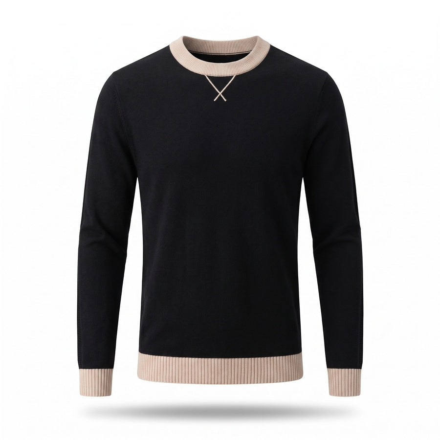 Wool and Cashmere Jumper for Men, Plain Crew Neck - product view 5 | Buffalo Gears