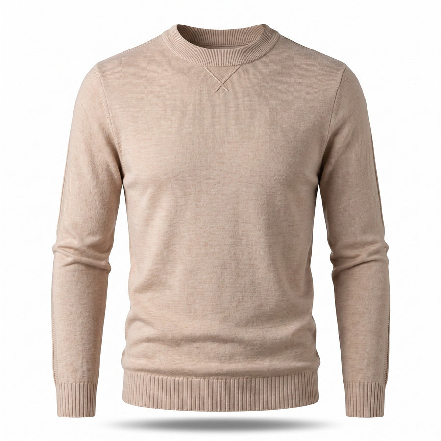 Wool and Cashmere Jumper for Men, Plain Crew Neck - product view 6 | Buffalo Gears