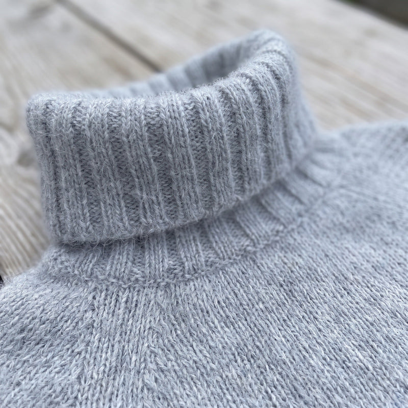 Wool Blend Roll Neck Jumper for Women, Light Blue - product view 3 | Buffalo Gears