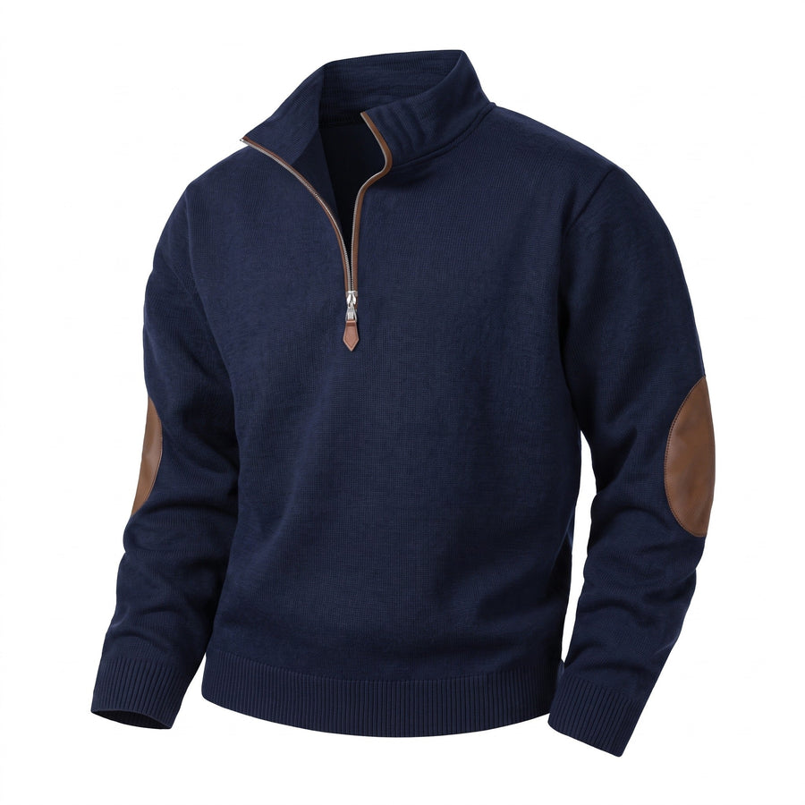 Zip Knit Jumper for Men with Velvet Sleeves - product view 5 | Buffalo Gears