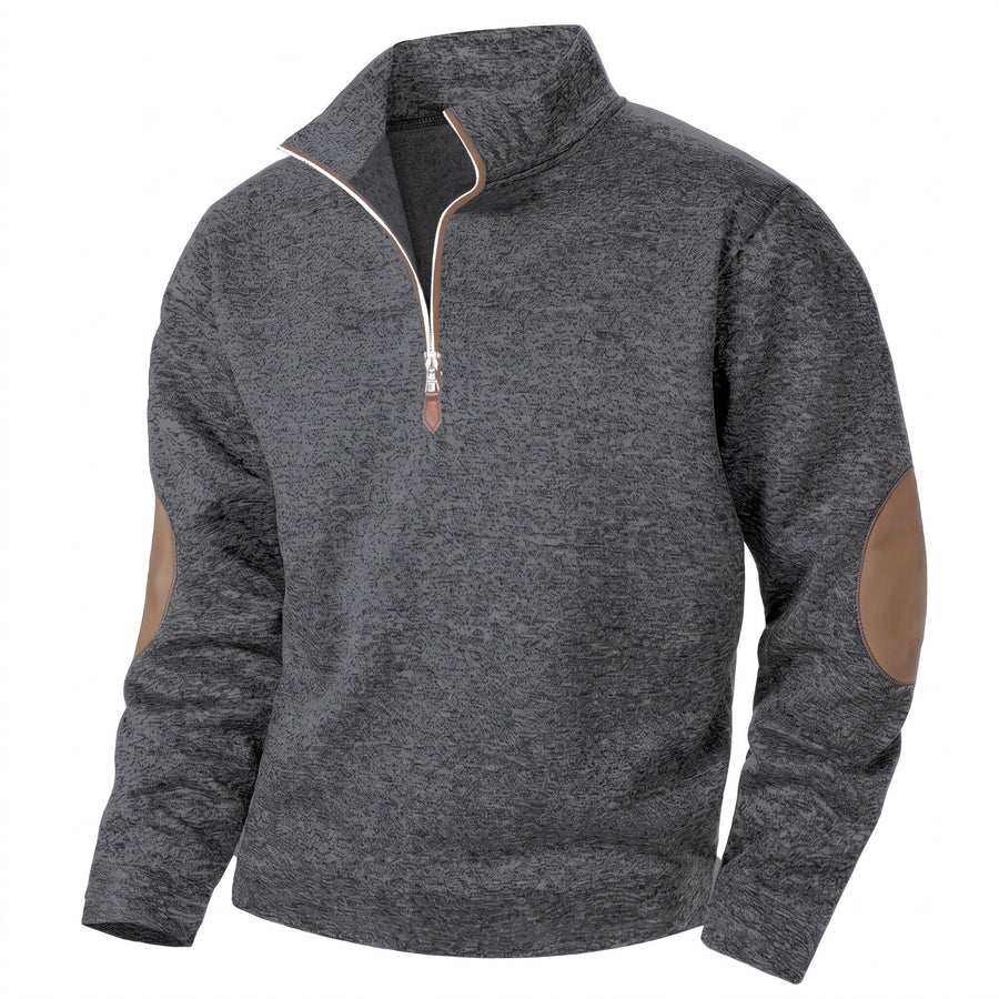 Zip Knit Jumper for Men with Velvet Sleeves - product view 6 | Buffalo Gears