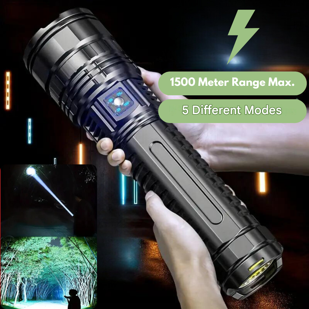 High-Lumen Tactical Torch Rechargeable LED Zoom Power Bank