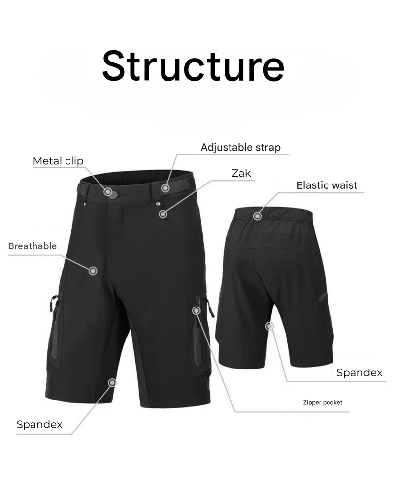 Men's MTB Cycling Shorts Cargo Pockets Quick-Drying Bike